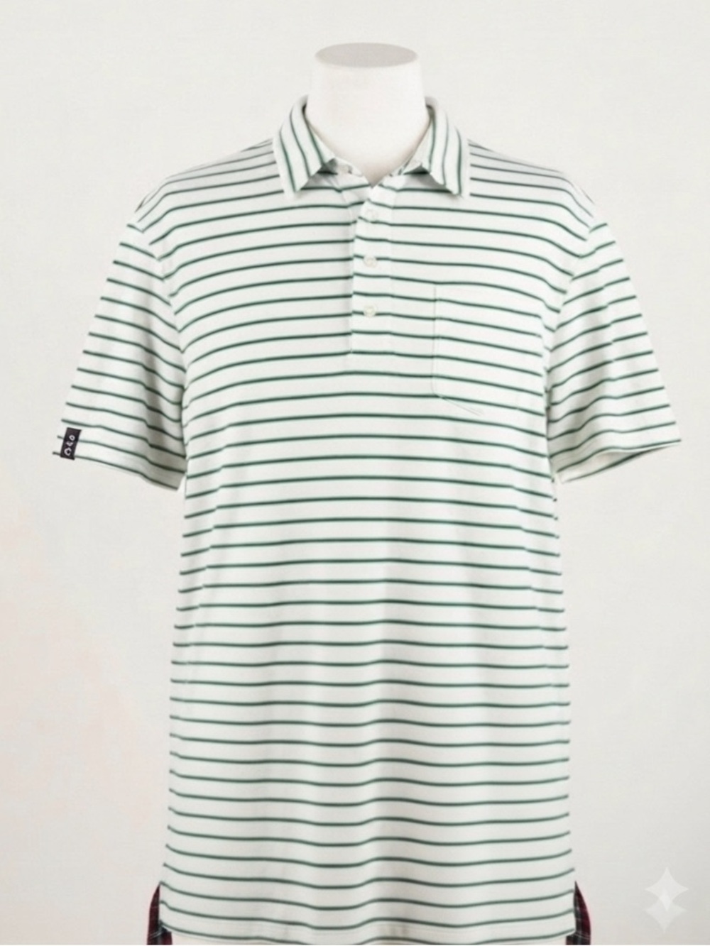 Polo Golf Ralph Lauren Steve Lisle Striped Polo Shirt Mens Large Green White